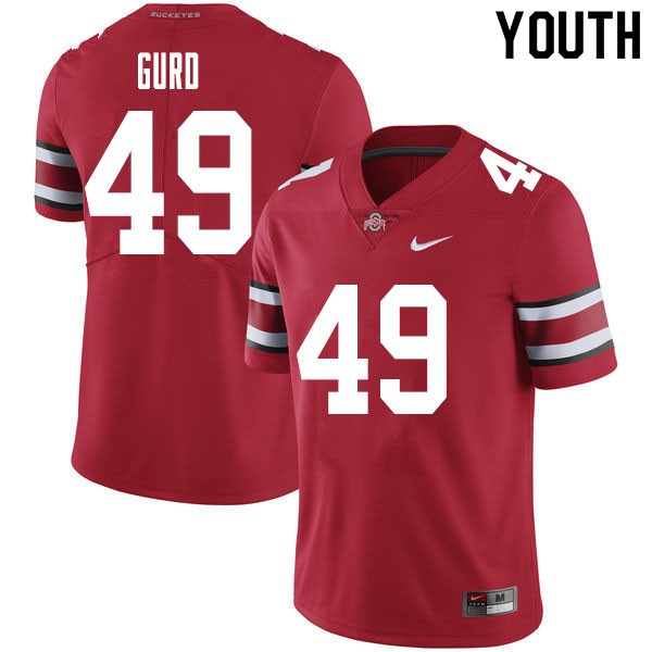 Ohio State Buckeyes #49 Patrick Gurd Youth Player Jersey Red